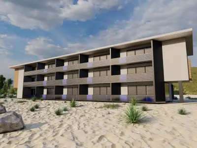 Hotel Beach-Hotel Beach Resort 3D model buy