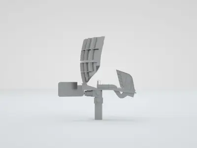 AN SPS-6 Radar Dish - World War 2 Battleship Missouri 3D model