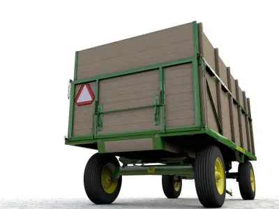John Deere 1065 Wagon  1966 3D model