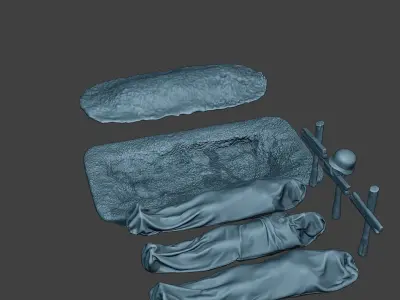German soldier ww2 Tombs and Corpses G6 3D print model