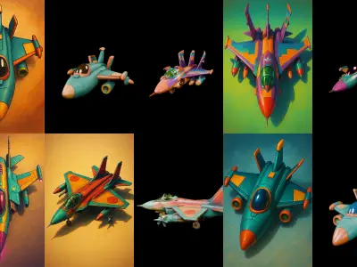AirCraft bundle 11 pack 100 glb Low-poly 3D model