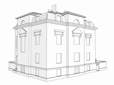 Elegant Townhouse Low-poly 3D model