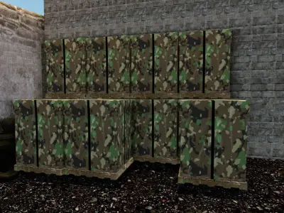 Palette Stack 3d Model - Low Poly  Low-poly 3D model