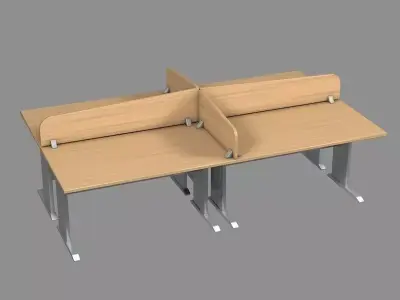 MARGUERITTE office desk with four legs 3D model