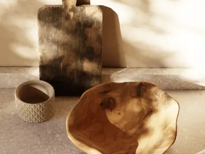  Live Edge Wooden Bowl Model 