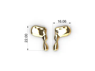 Organic Melted Earring 3D print model