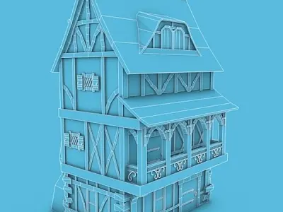 Medieval Building 17 Townhouse Low-poly 3D model