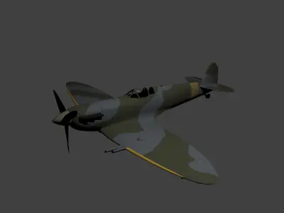 Spitfire MKV on starting sale Low-poly 3D model