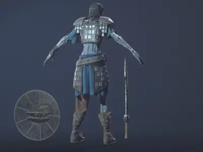 Zombie Scout Soldier with armor and weapons Low-poly 3D model