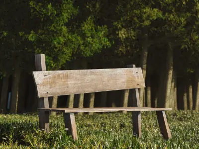 Old Bench Low-poly Free low-poly 3D model