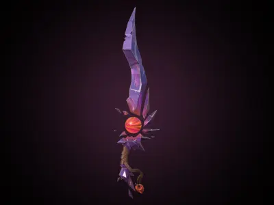 Stylized Fantasy Weapon Low-poly 3D model