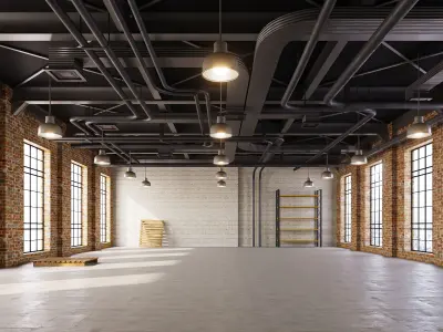 interior loft office hall 04 Low-poly 3D model