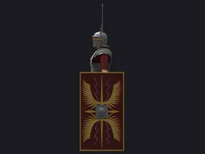 Roman Legionary Cartoon Low-poly 3D model