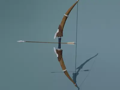 Bow handpainted reskin Low-poly 3D model