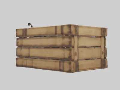 Wooden crate Model Low-poly 3D model