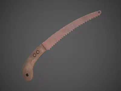 Old Dirty Hand Saw Low-poly 3D model