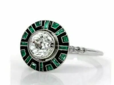 Antique Bezel Round diamond ring gem stone  ring 3D print model