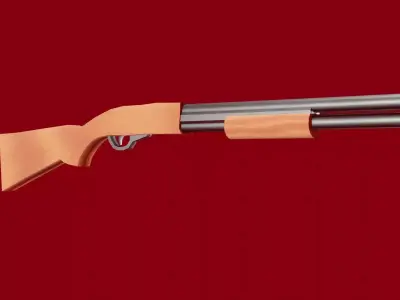 M870 Lowpoly game ready model shotgun Free low-poly 3D model