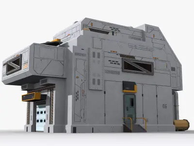 Sci-Fi Industrial x14 Low-poly 3D model