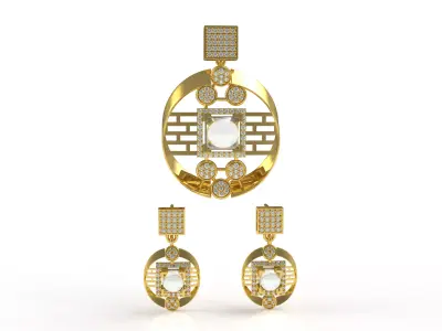Diamond Pendant Set 11 3D print model