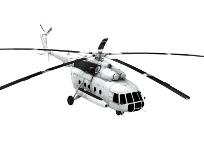 Lowpoly Mil Mi-8 Aircraft Model Low-poly 3D model