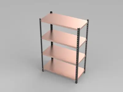 INDUSTRIAL STEEL SHELF Free 3D model