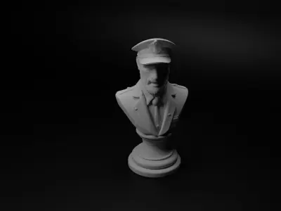 Train Engineer Bust Chess 3D print model get