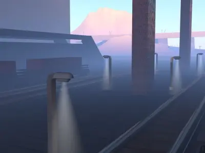 train station Free low-poly 3D model