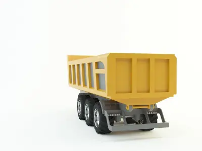 yellow truck trailer 3d model 3D model