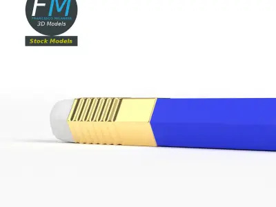 Pencil with eraser 3D model