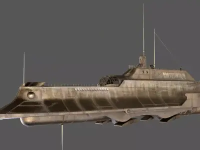 Steampunk Submarine 3D Model 3D model