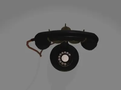 Antique Table Dial-Style Telephone Low-poly 3D model