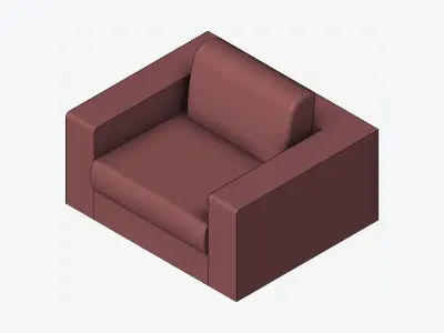 Seat - Sofa - Simplicity - Comfort - Single Low-poly 3D model