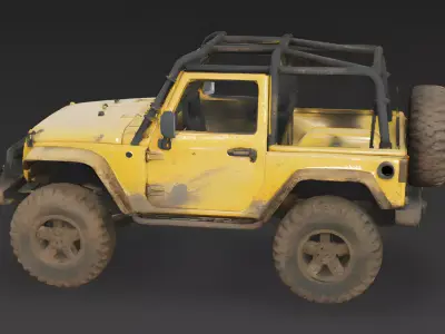 Realistic Off-Road Safari Jeep 3d model Low-poly 3D model