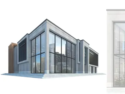 Modern Commercial Building No10 Low-poly 3D model