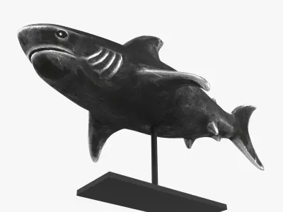 Shark figurine on stand 3D model