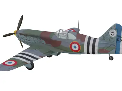 Dewoitine D520 Low-poly 3D model