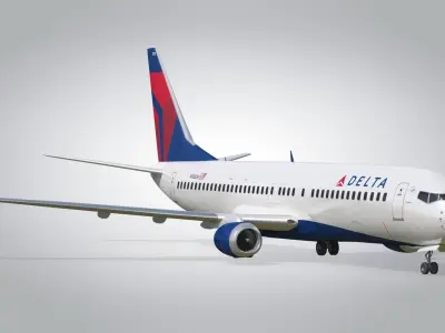 Boeing 737-800 Delta Airlines Low-poly 3D model