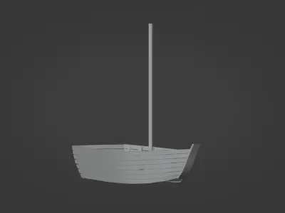 Simple Boat Low-poly 3D model