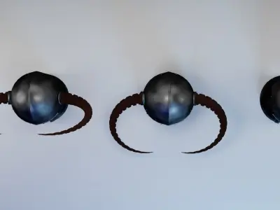 helmet three spartan helmets with horns 3D model