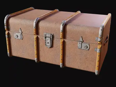 Short Steamer Trunk Plain Free 3D model