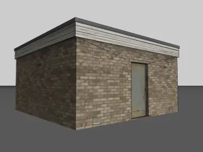 Game Ready 1960s Industrial Outbuildings Pack Low-poly 3D model