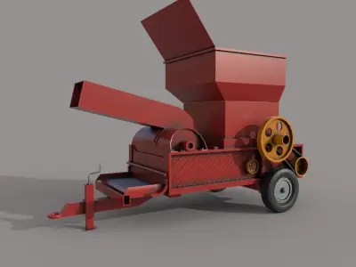 Village Hay maker Machine  Low-poly 3D model