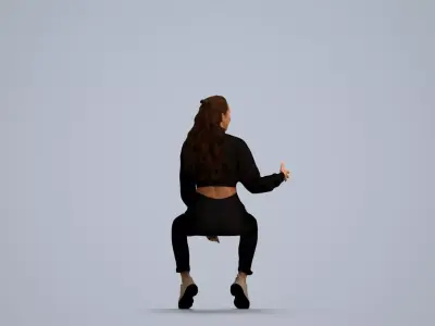 00500Beatrice005 - Adult Caucasian woman sitting in sportswear 3D model
