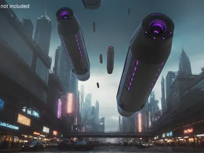  Black Tube Shaped UFO Ship 