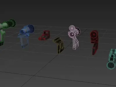 Pak Russian weapons accessories Low-poly 3D model