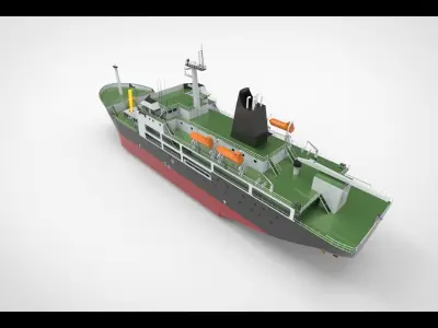 cargo passanger  shipI 3D model