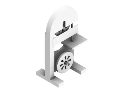 Wood Band Saw Machine 3D model