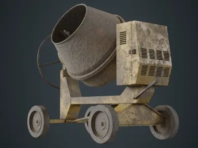 Concrete Mixer 1B Low-poly 3D model