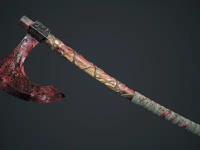 Viking Axe Low-poly 3D model order